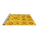 Sideview of Machine Washable Abstract Yellow Modern Rug, wshabs4011yw