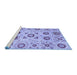 Sideview of Machine Washable Abstract Blue Modern Rug, wshabs4011blu