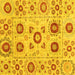 Square Machine Washable Abstract Yellow Modern Rug, wshabs4011yw