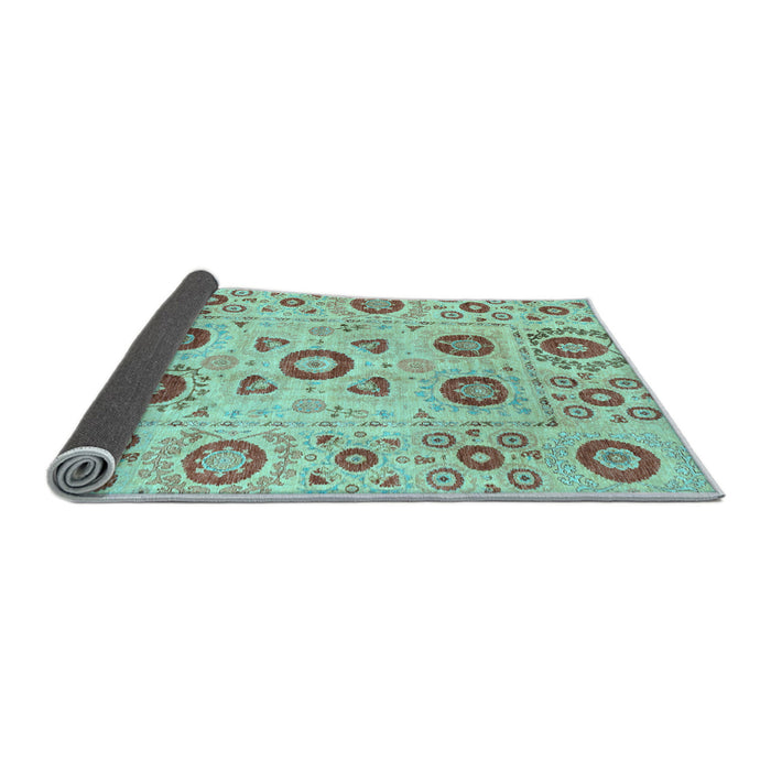 Sideview of Abstract Light Blue Modern Rug, abs4011lblu