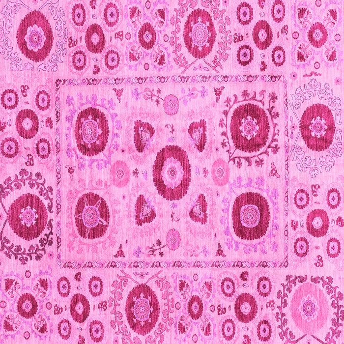 Square Machine Washable Abstract Pink Modern Rug, wshabs4011pnk