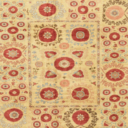 Square Abstract Chrome Gold Yellow Modern Rug, abs4011
