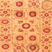 Square Machine Washable Abstract Orange Modern Area Rugs, wshabs4011org