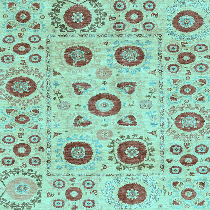 Square Abstract Light Blue Modern Rug, abs4011lblu