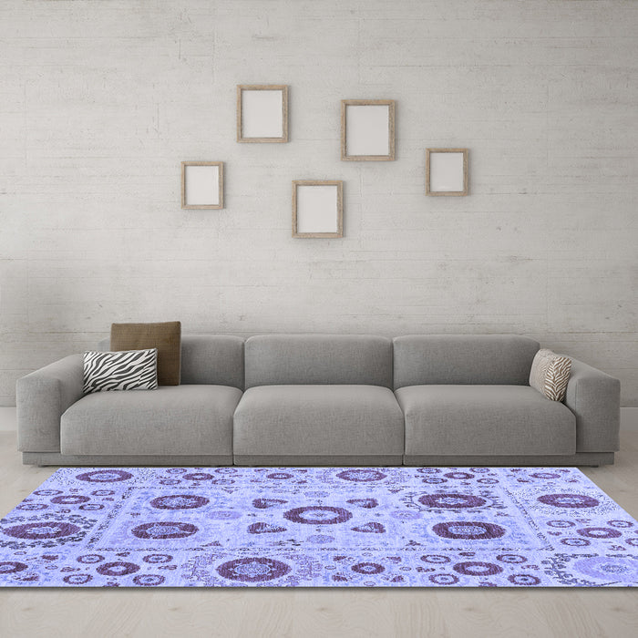 Machine Washable Abstract Blue Modern Rug in a Living Room, wshabs4011blu