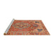 Sideview of Machine Washable Abstract Red Rug, wshabs4012