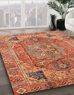 Abstract Red Persian Rug in Family Room, abs4012