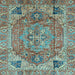 Square Persian Light Blue Traditional Rug, abs4012lblu