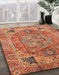 Machine Washable Abstract Red Rug in a Family Room, wshabs4012