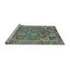 Sideview of Machine Washable Persian Light Blue Traditional Rug, wshabs4012lblu