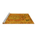 Sideview of Machine Washable Persian Yellow Traditional Rug, wshabs4012yw