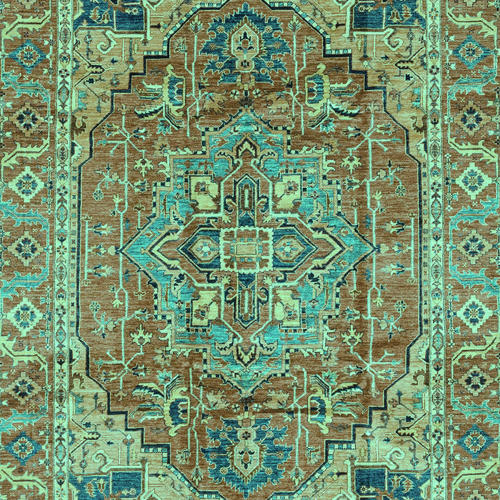 Machine Washable Persian Turquoise Traditional Area Rugs, wshabs4012turq