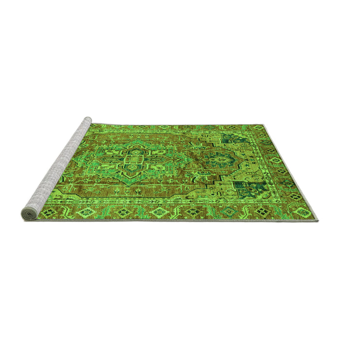 Sideview of Machine Washable Persian Green Traditional Area Rugs, wshabs4012grn
