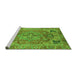 Sideview of Machine Washable Persian Green Traditional Area Rugs, wshabs4012grn