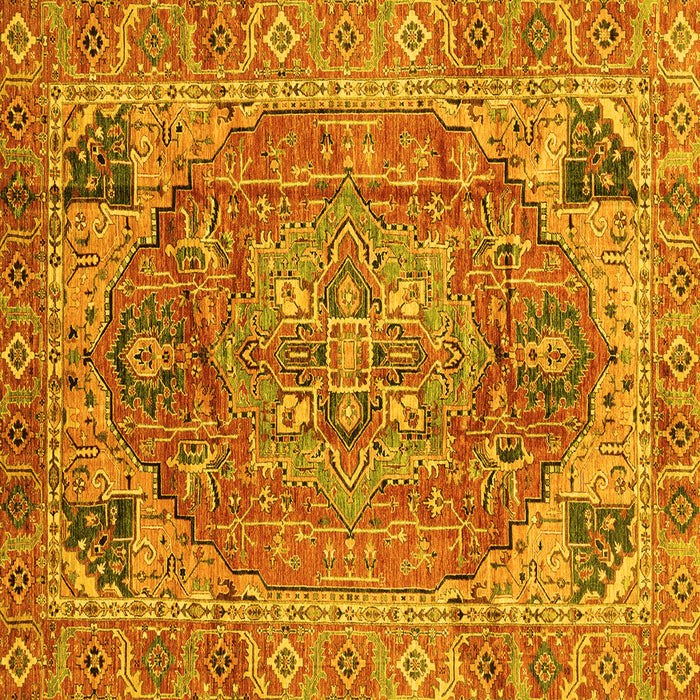 Square Persian Yellow Traditional Rug, abs4012yw