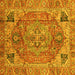 Square Persian Yellow Traditional Rug, abs4012yw