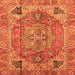 Square Machine Washable Persian Orange Traditional Area Rugs, wshabs4012org