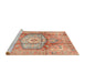 Sideview of Machine Washable Abstract Brown Sugar Brown Rug, wshabs4013