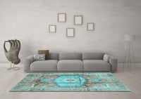 Machine Washable Abstract Light Blue Modern Rug, wshabs4013lblu