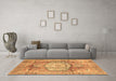 Machine Washable Abstract Brown Modern Rug in a Living Room,, wshabs4013brn