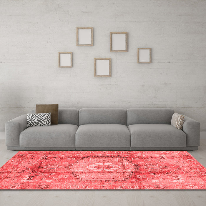 Modern Red Washable Rugs