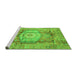 Sideview of Machine Washable Abstract Green Modern Area Rugs, wshabs4013grn