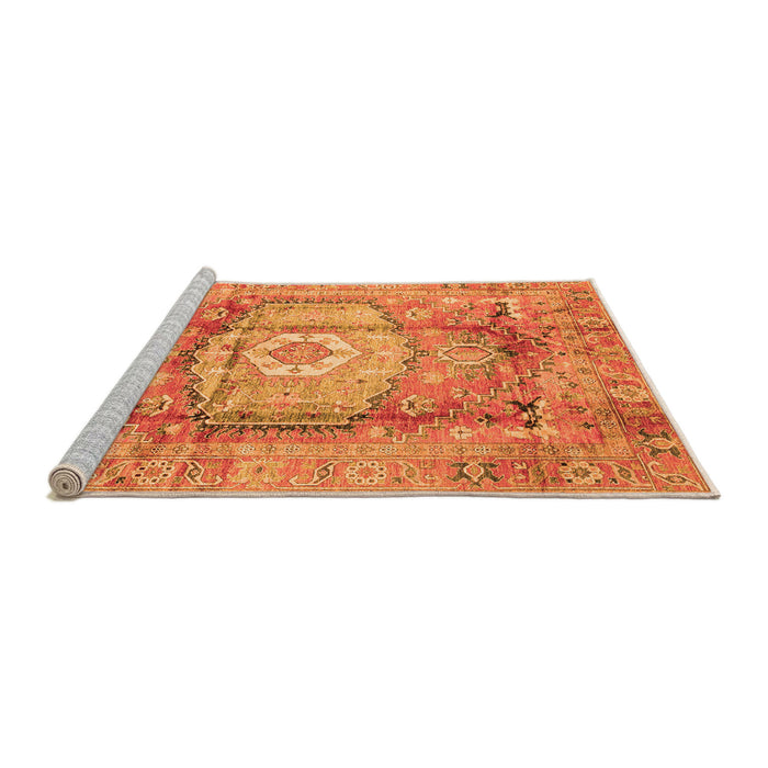 Sideview of Machine Washable Abstract Orange Modern Area Rugs, wshabs4013org