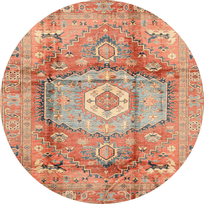 Round Abstract Brown Modern Rug, abs4013