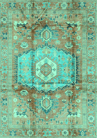 Abstract Turquoise Modern Rug, abs4013turq