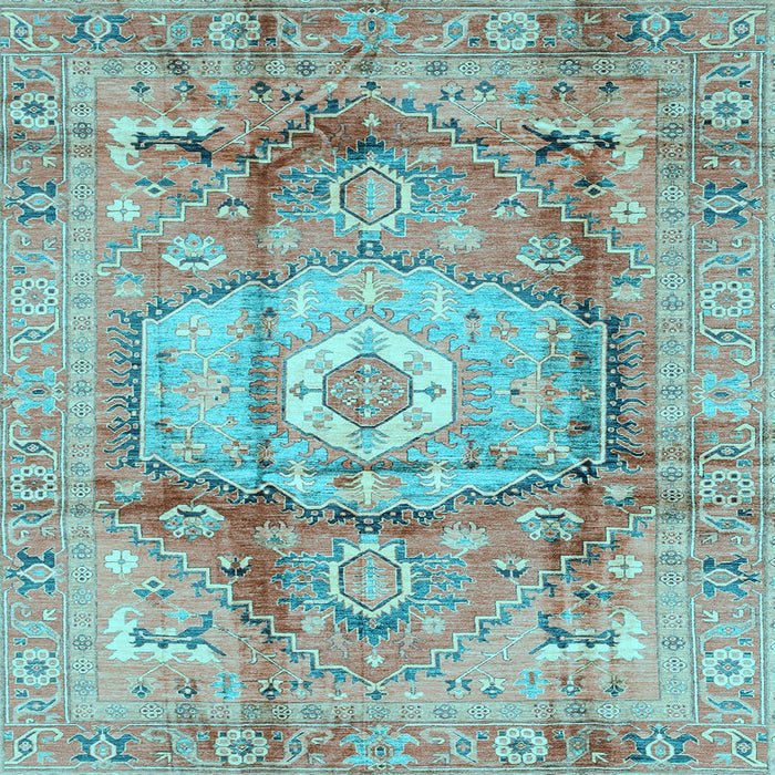 Square Abstract Light Blue Modern Rug, abs4013lblu