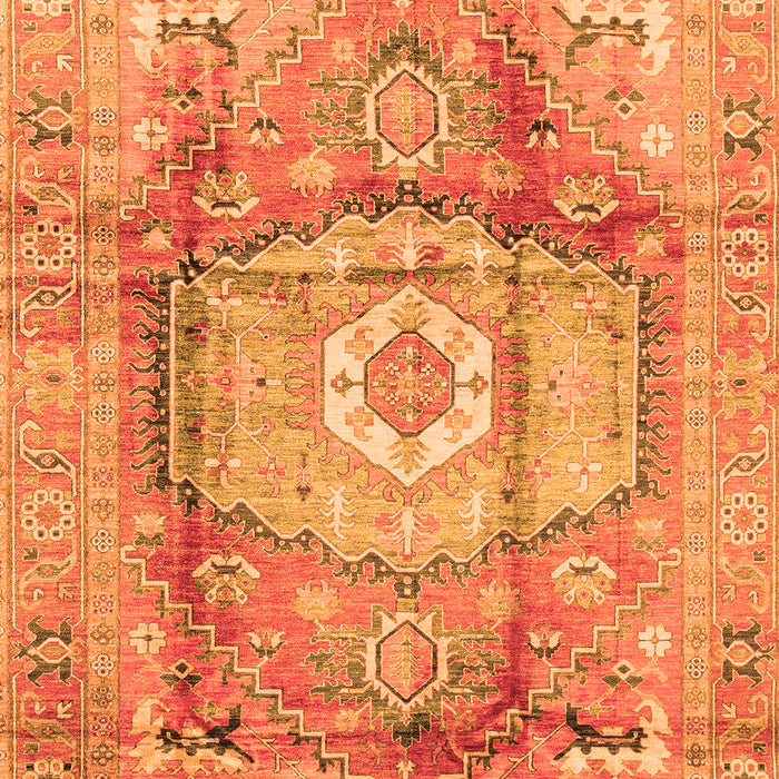 Machine Washable Abstract Orange Modern Area Rugs, wshabs4013org