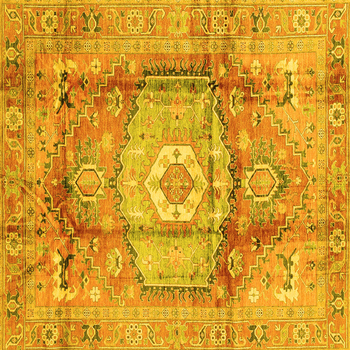 Square Abstract Yellow Modern Rug, abs4013yw