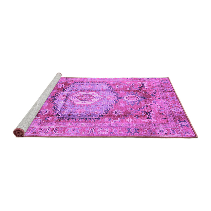Sideview of Machine Washable Abstract Purple Modern Area Rugs, wshabs4013pur