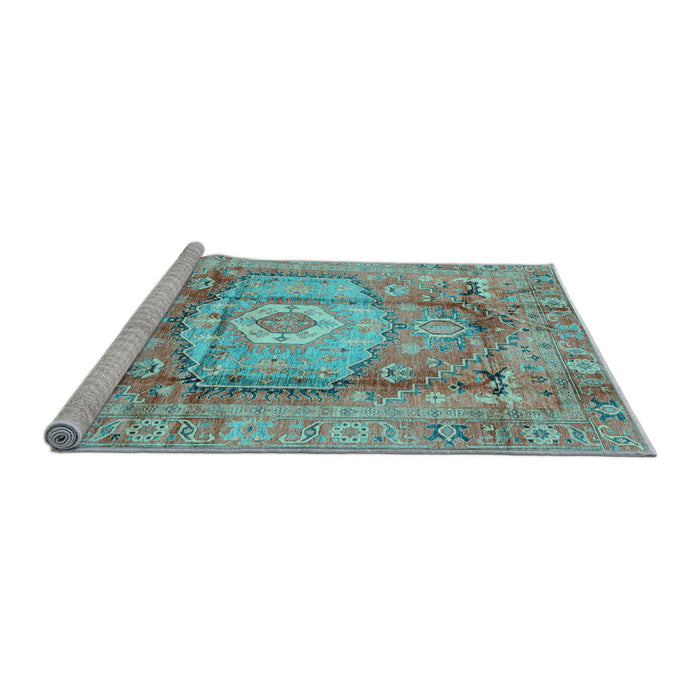 Sideview of Machine Washable Abstract Light Blue Modern Rug, wshabs4013lblu