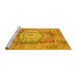 Sideview of Machine Washable Abstract Yellow Modern Rug, wshabs4013yw