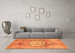 Machine Washable Abstract Orange Modern Area Rugs in a Living Room, wshabs4013org