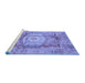 Sideview of Machine Washable Abstract Blue Modern Rug, wshabs4013blu