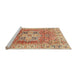 Sideview of Machine Washable Abstract Red Rug, wshabs4014