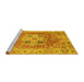 Sideview of Machine Washable Abstract Yellow Modern Rug, wshabs4014yw