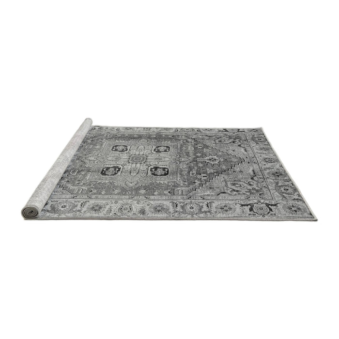 Sideview of Machine Washable Abstract Gray Modern Rug, wshabs4014gry