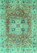 Machine Washable Abstract Turquoise Modern Area Rugs, wshabs4014turq