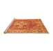 Sideview of Machine Washable Abstract Orange Modern Area Rugs, wshabs4014org