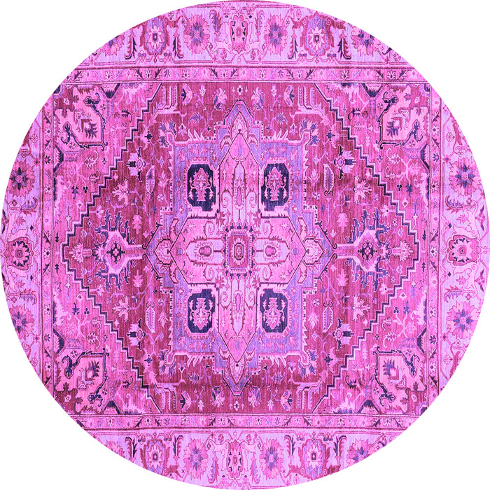Round Machine Washable Abstract Purple Modern Area Rugs, wshabs4014pur