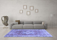 Machine Washable Abstract Blue Modern Rug, wshabs4014blu