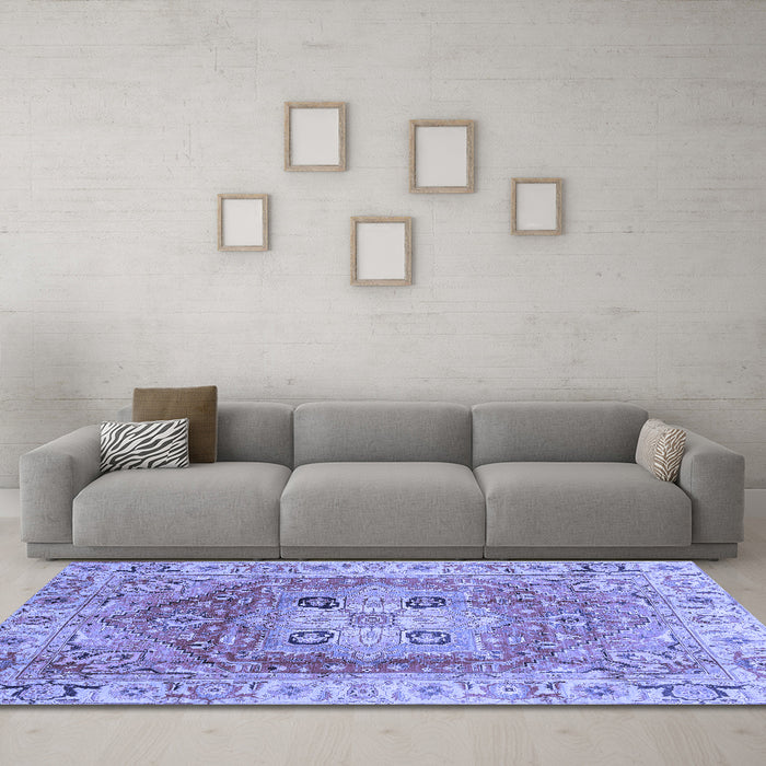 Machine Washable Abstract Blue Modern Rug in a Living Room, wshabs4014blu