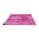 Sideview of Machine Washable Abstract Pink Modern Rug, wshabs4014pnk