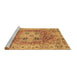 Sideview of Machine Washable Abstract Brown Modern Rug, wshabs4014brn