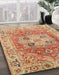 Abstract Red Modern Rug in Family Room, abs4014