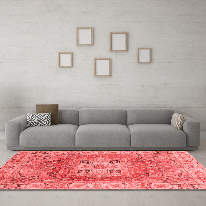 Modern Red Washable Rugs
