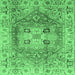 Square Abstract Emerald Green Modern Rug, abs4014emgrn